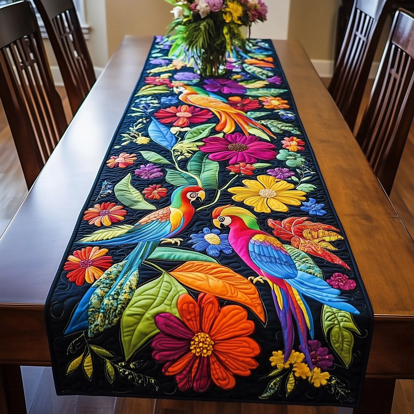 Tropical Parrots Quilted Table Runner GFTOTL275