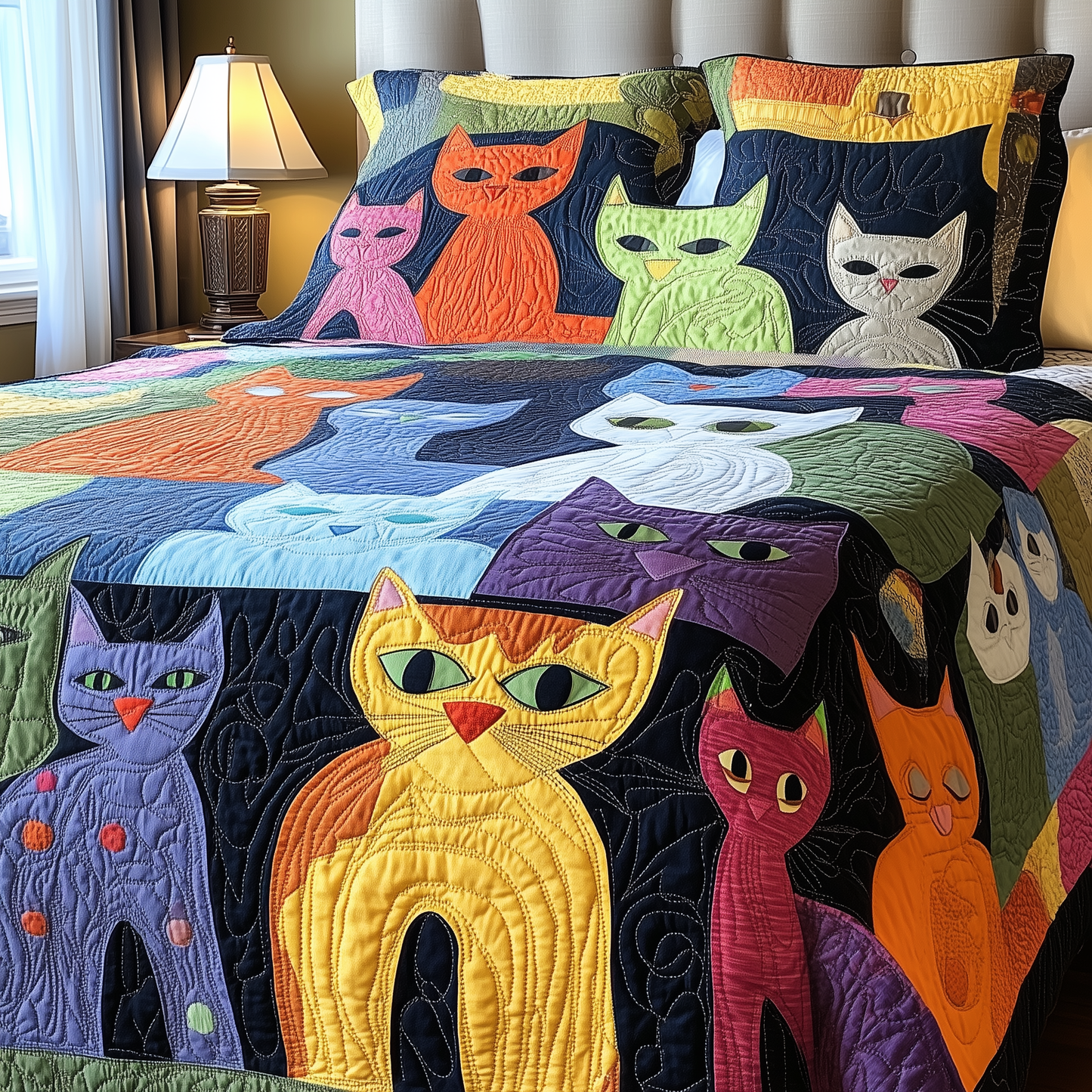 Playful Cats Quilted Blanket GFTOTL341