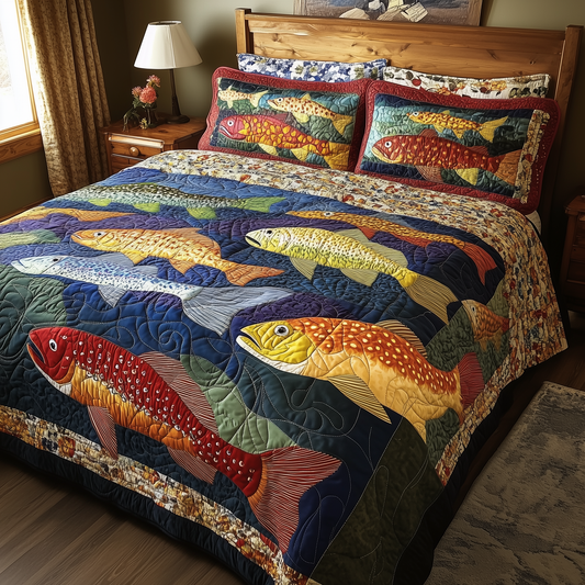 Treasuresfish 3-Piece Quilted Bedding Set GFTOTL402