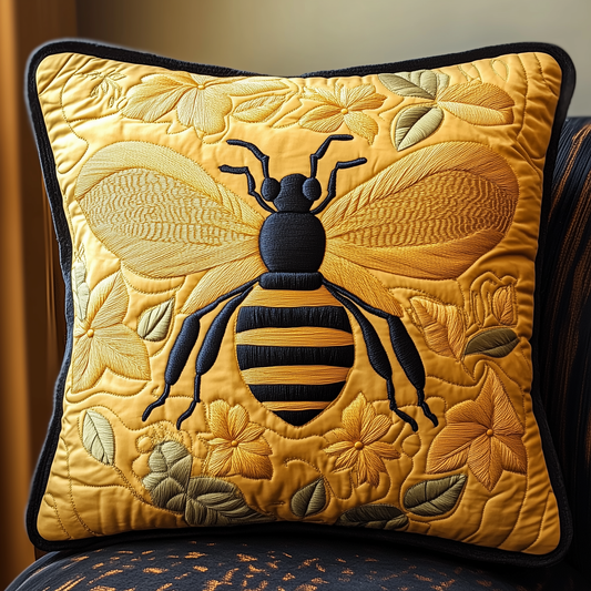 Bee Sunflower Quilted Pillow Case GFTOTL431