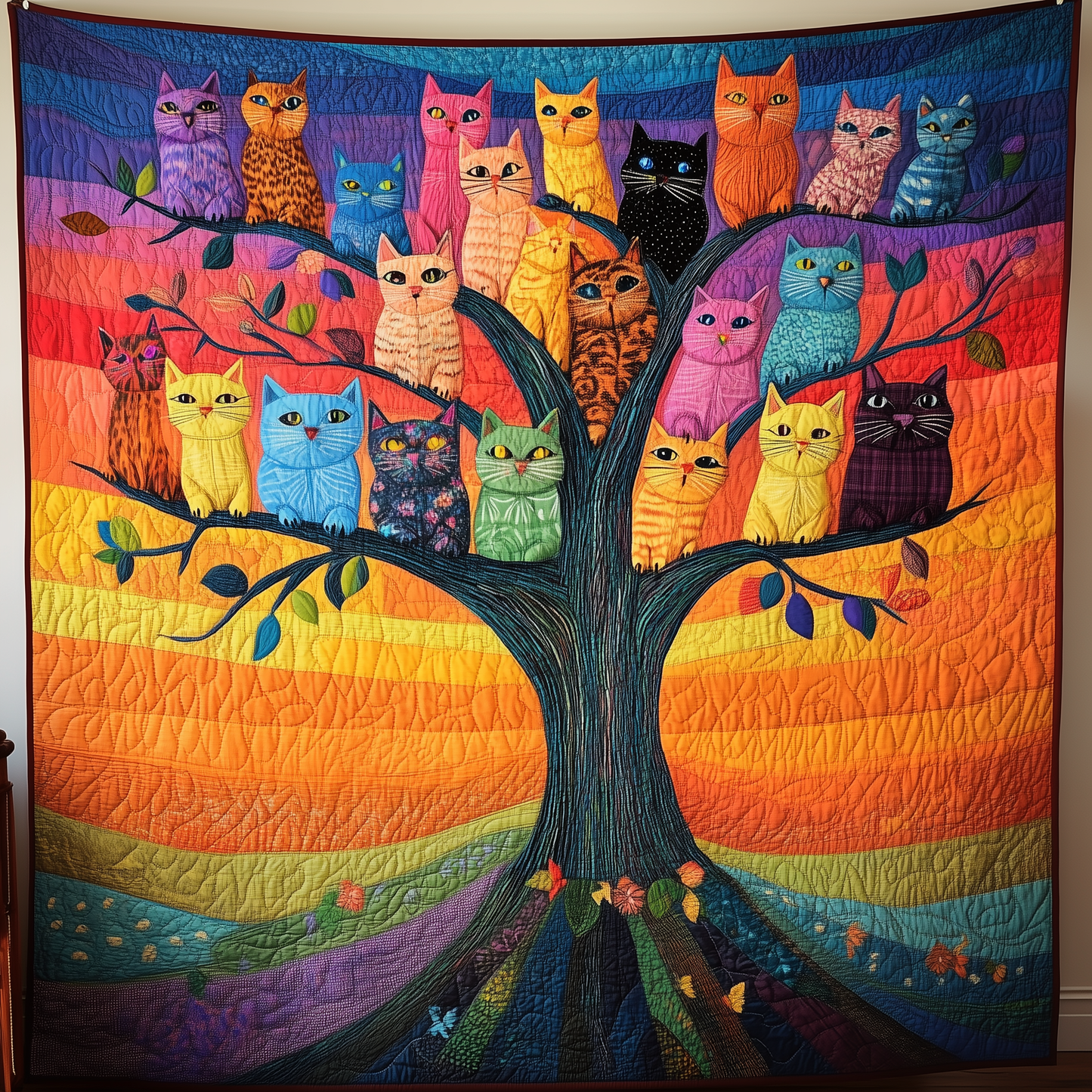 Tree of Cats Quilted Blanket GFTOTL442