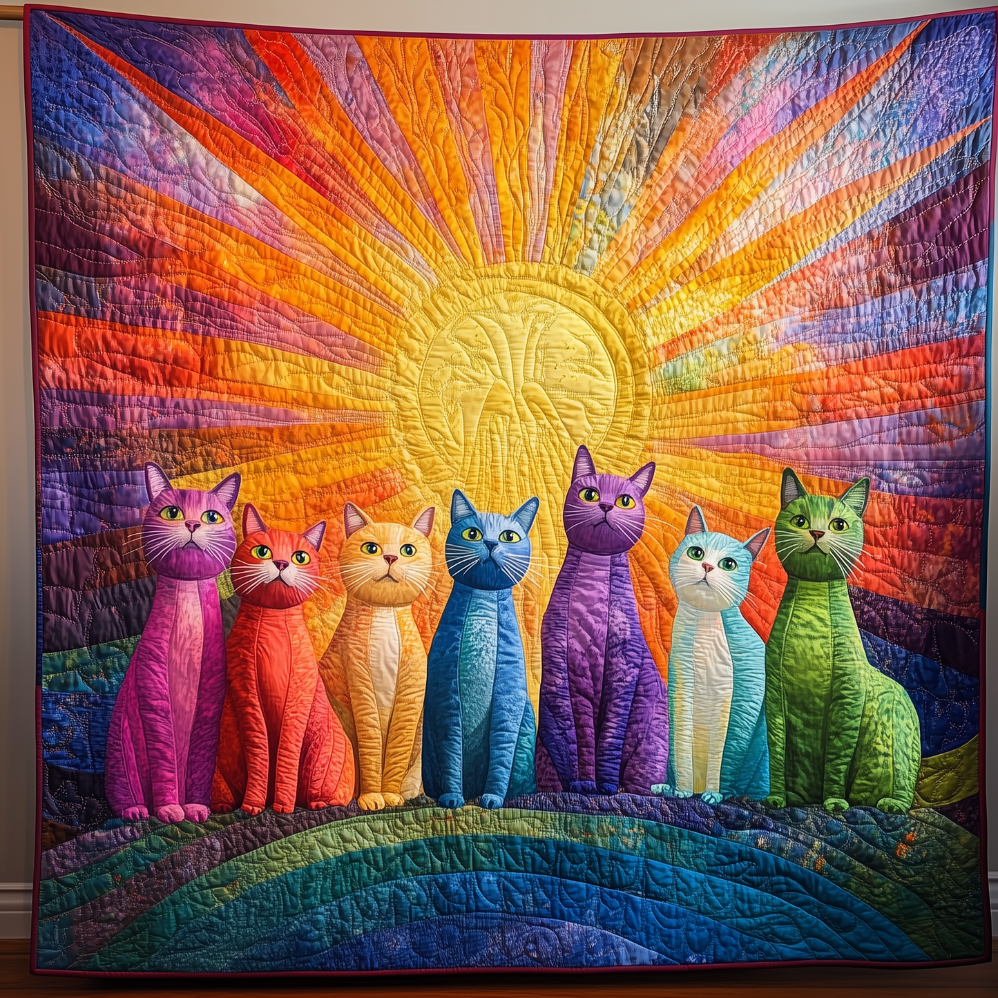 Cat Sunshine Quilted Blanket GFTOTL450