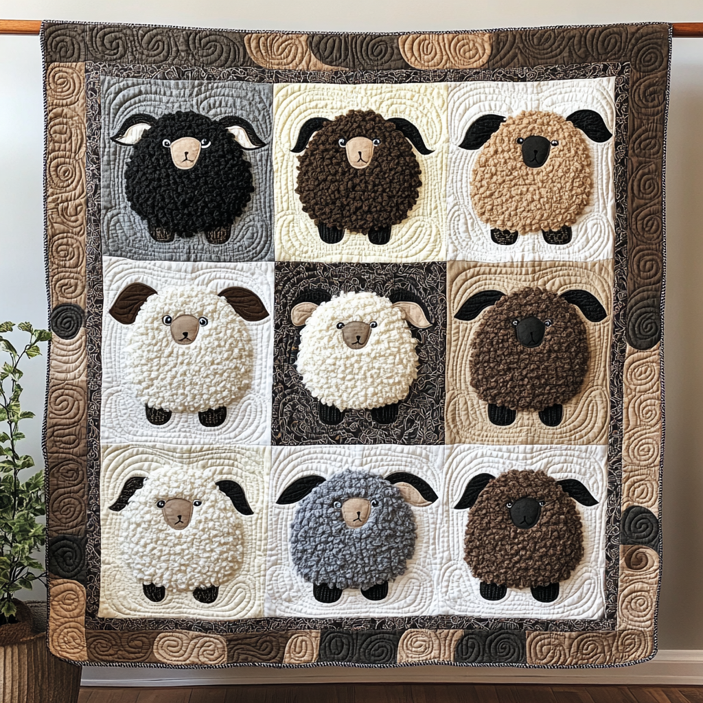 Rustic Sheep Quilted Blanket GFTOTL563