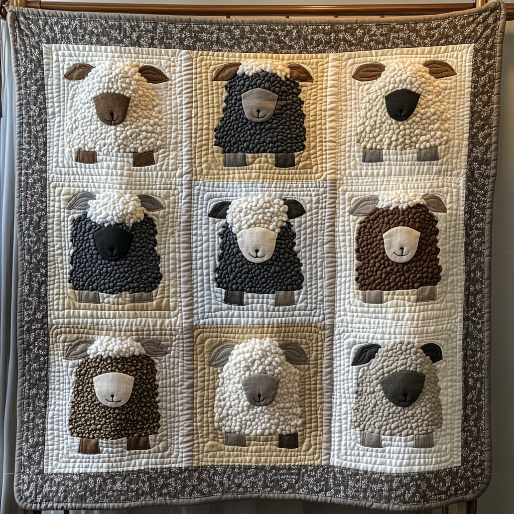 Rustic Sheep Quilted Blanket GFTOTL564