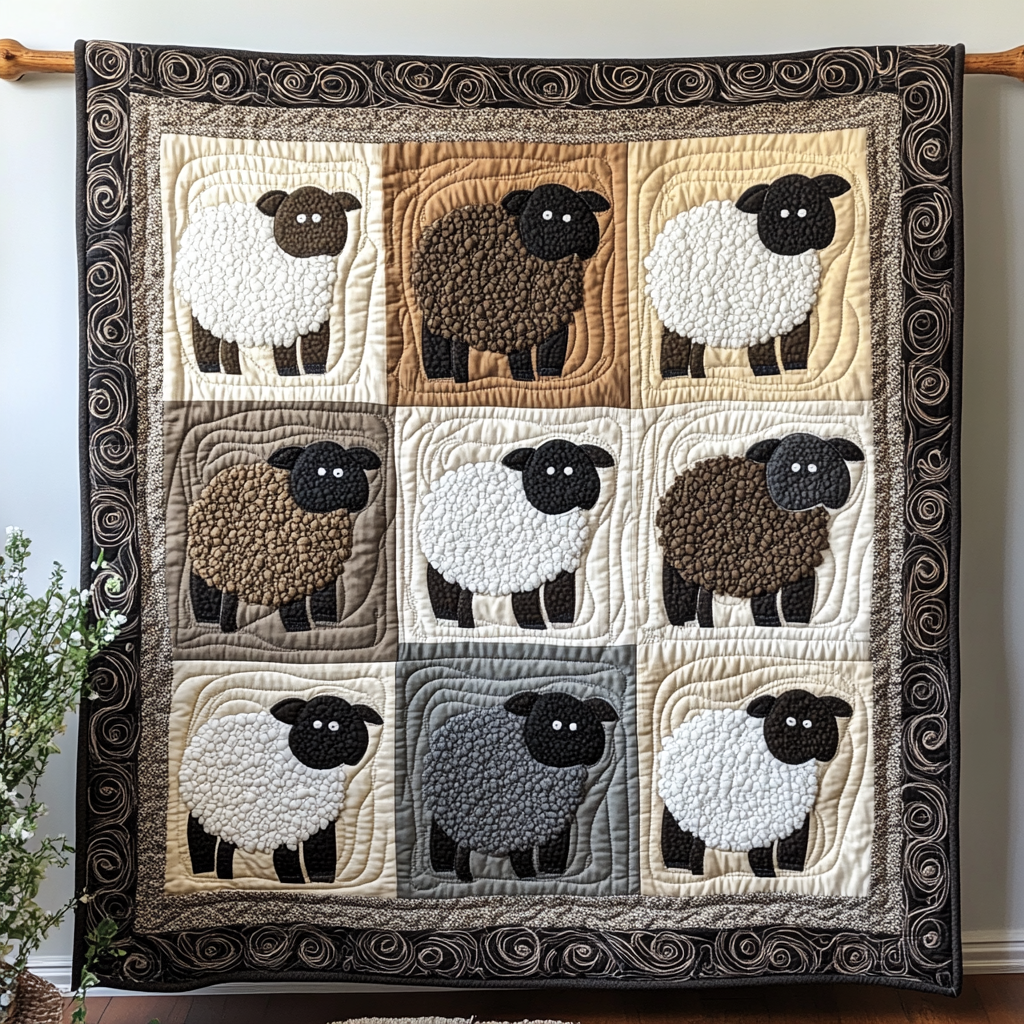 Rustic Sheep Quilted Blanket GFTOTL565