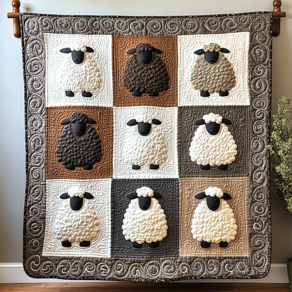 Rustic Sheep Quilted Blanket GFTOTL566