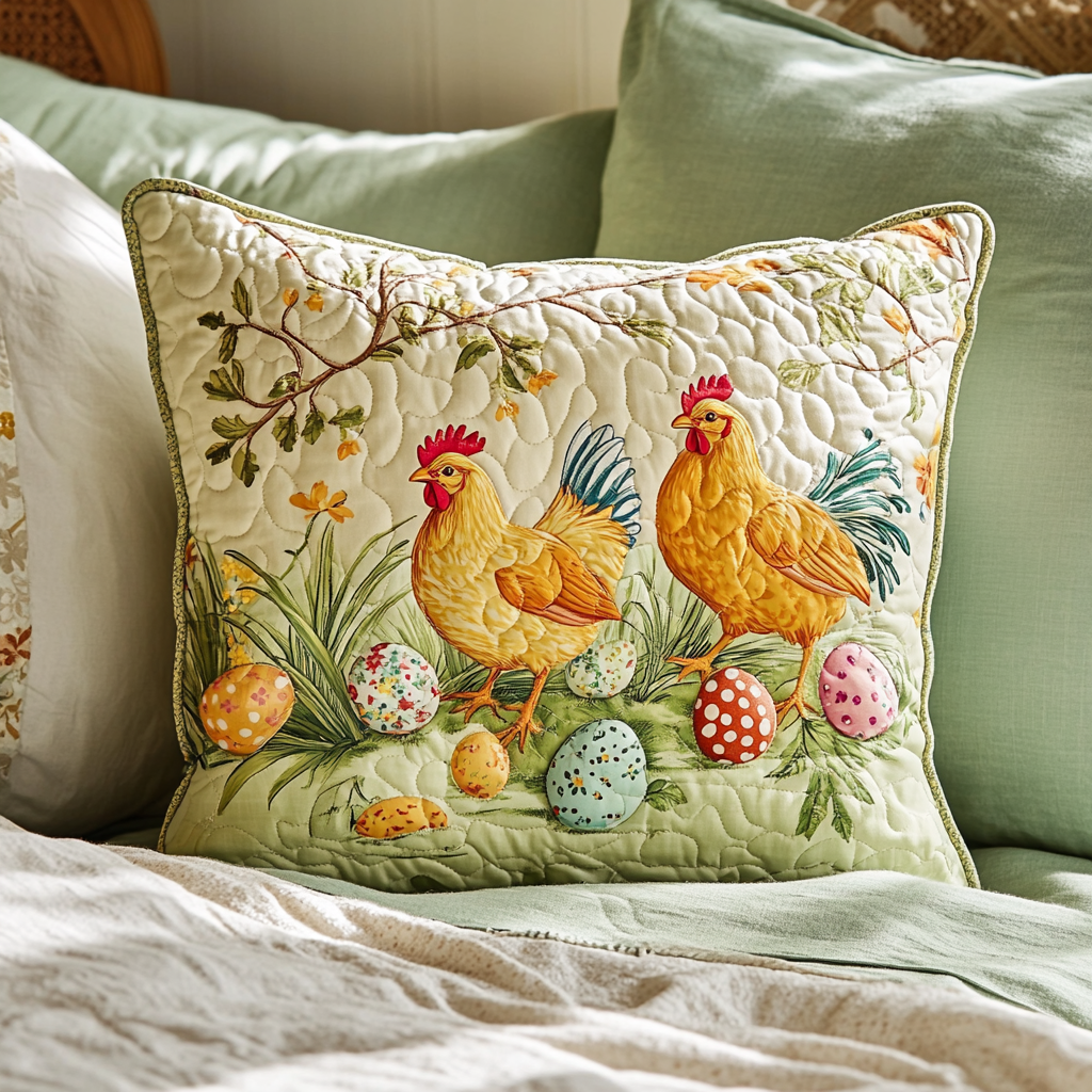 Chickens Quilted Pillow Case GFTOTL571