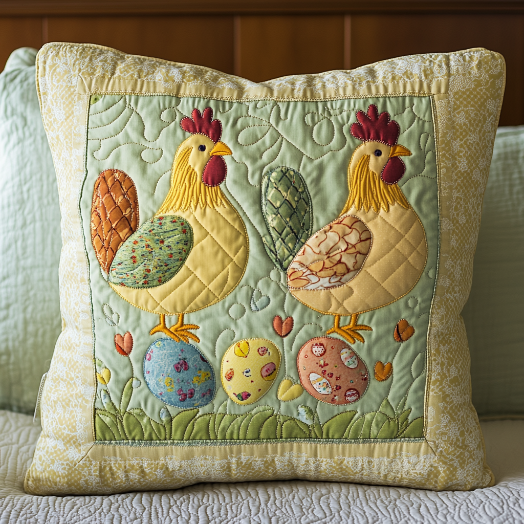 Chickens Quilted Pillow Case GFTOTL573