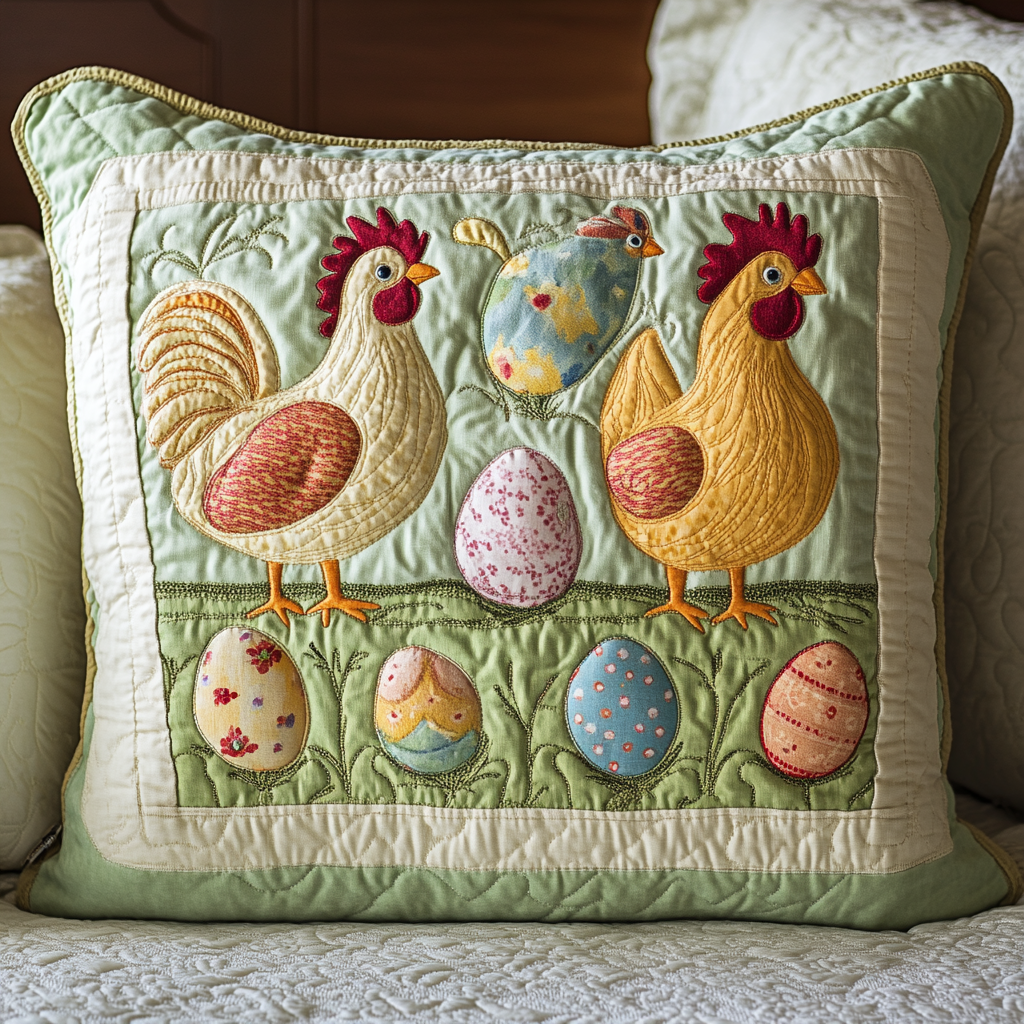 Chickens Quilted Pillow Case GFTOTL574