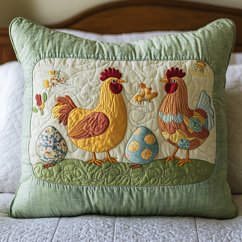 Chickens Quilted Pillow Case GFTOTL575