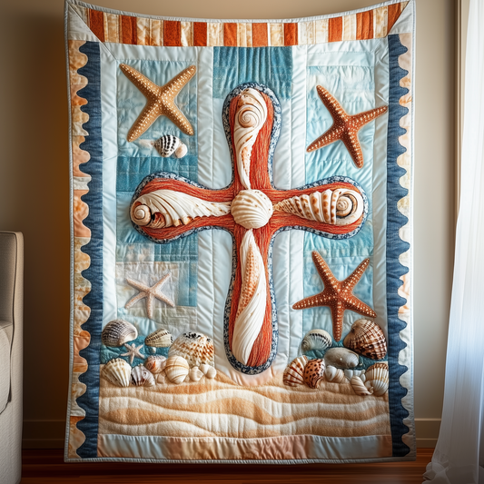 Seashell Cross Quilted Blanket GFTOTL633