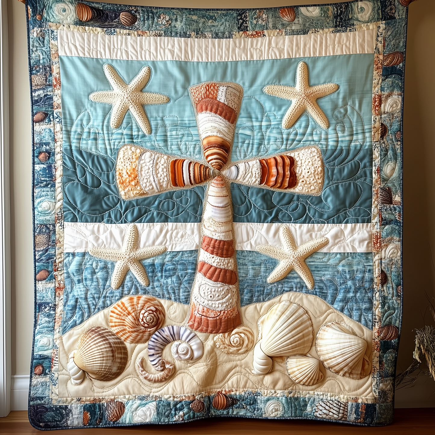 Seashell Cross Quilted Blanket GFTOTL634