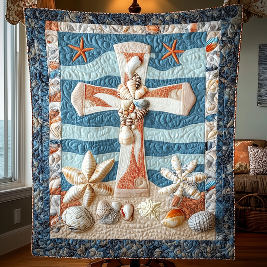 Seashell Cross Quilted Blanket GFTOTL635