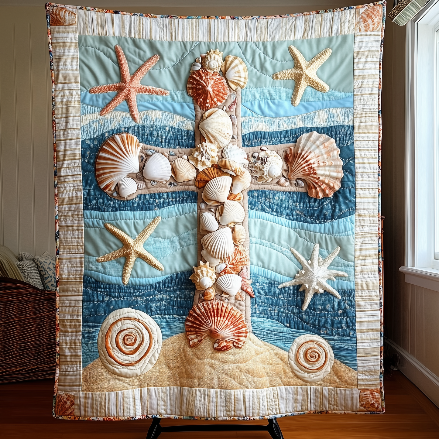 Seashell Cross Quilted Blanket GFTOTL637