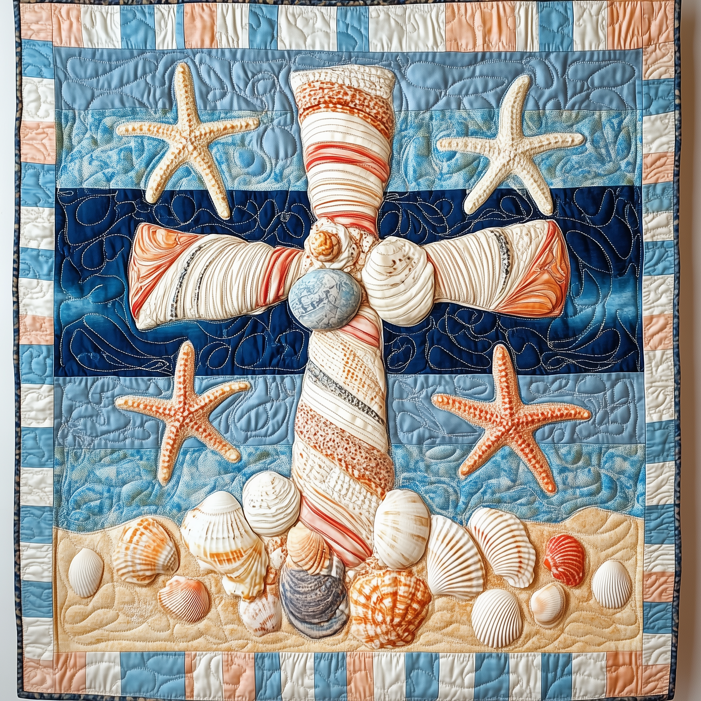 Seashell Cross Quilted Blanket GFTOTL639