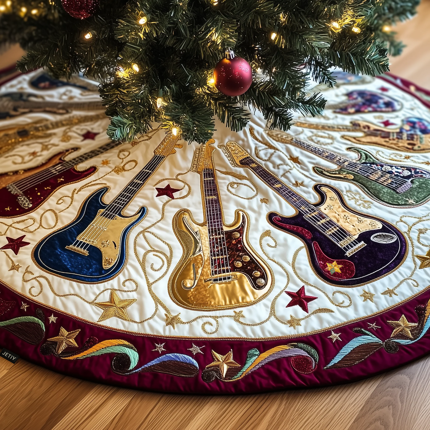 Swirls Guitar Quilted Tree Skirt GFTOTL662