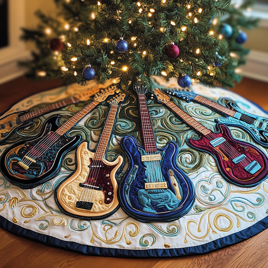 Swirls Guitar Quilted Tree Skirt GFTOTL664