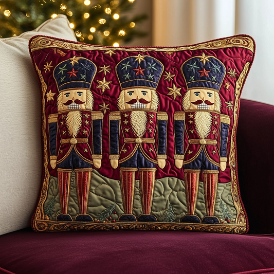 Burgundy Nutcracker Quilted Pillow Case GFTOTL741