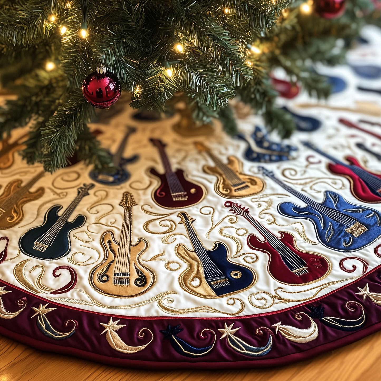 Guitar Bass Quilted Tree Skirt GFTOTL744