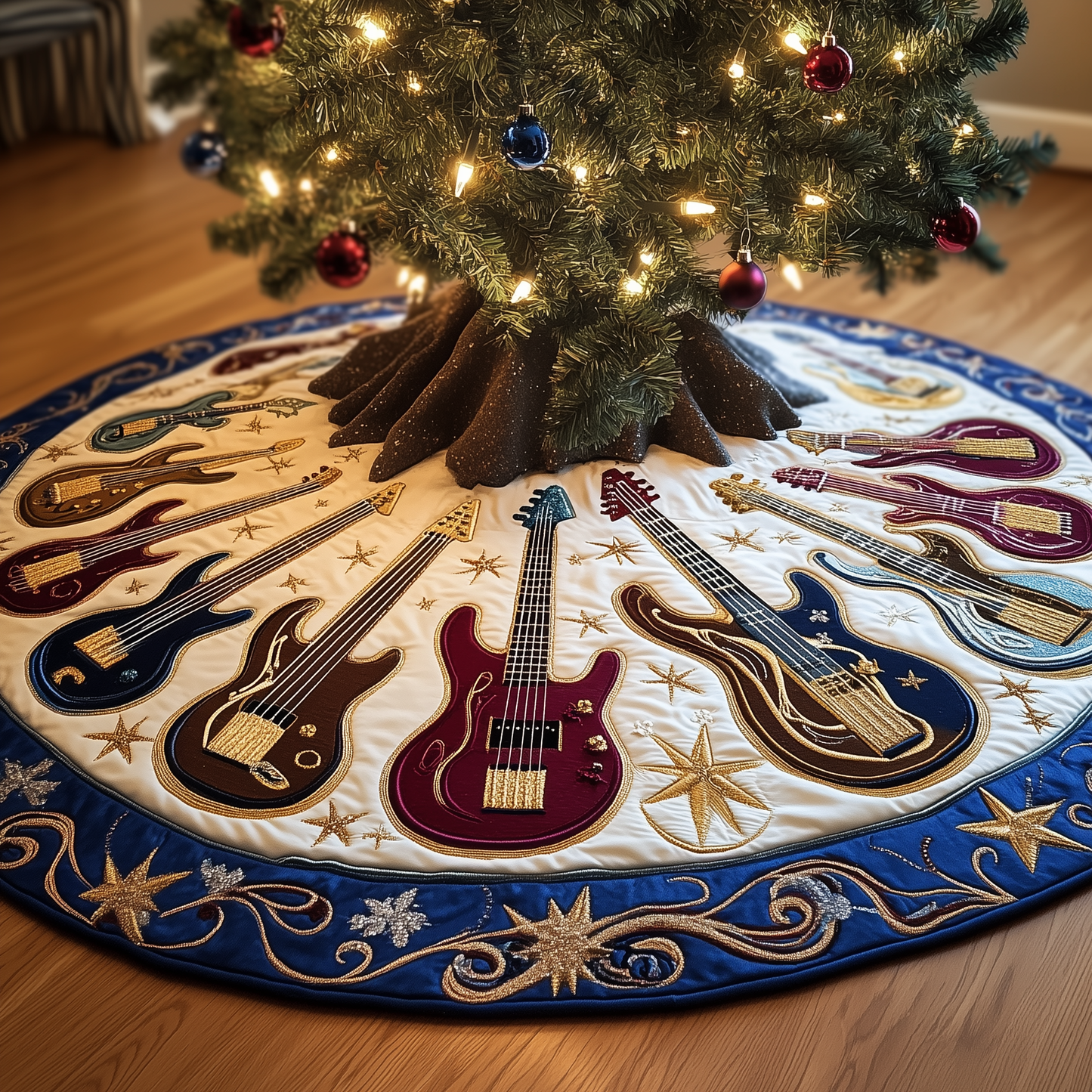 Guitar Bass Quilted Tree Skirt GFTOTL753