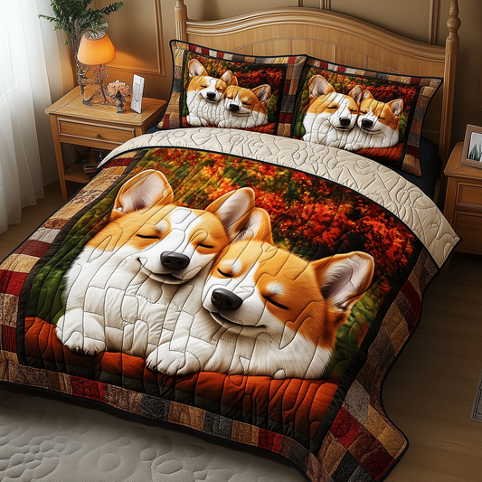 Sleepping Corgi 3-Piece Quilted Bedding Set GFTOTL775