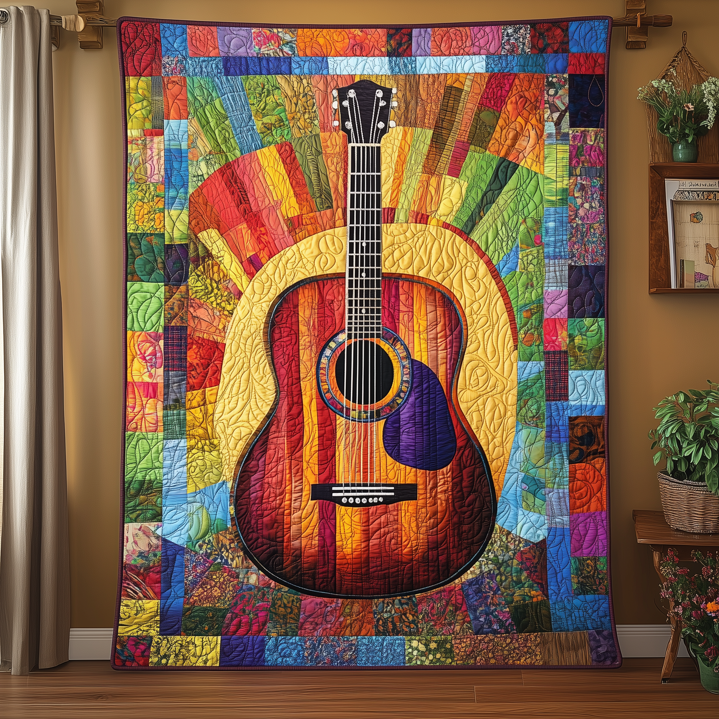 Solo Acoustic Guitar Quilted Blanket GFTOTL805