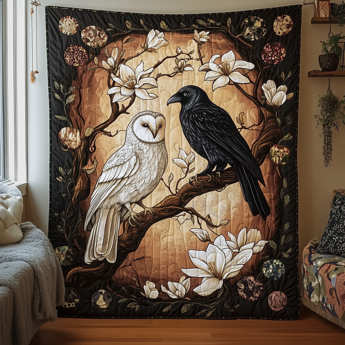 Raven and Owl Quilted Blanket GFTOTL833