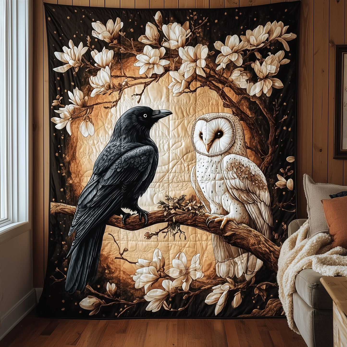 Raven and Owl Quilted Blanket GFTOTL834