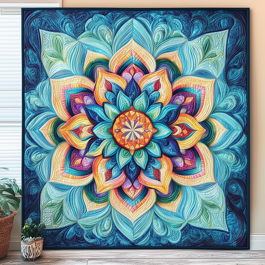 Blue Mandala Quilted Blanket GFTOTL880