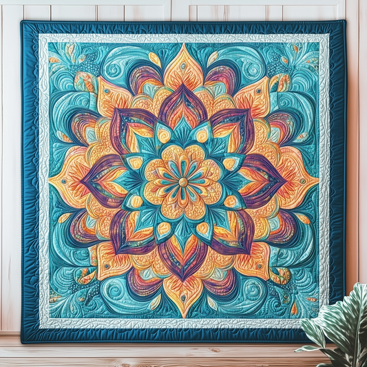 Blue Mandala Quilted Blanket GFTOTL882