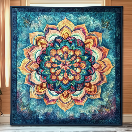 Blue Mandala Quilted Blanket GFTOTL883