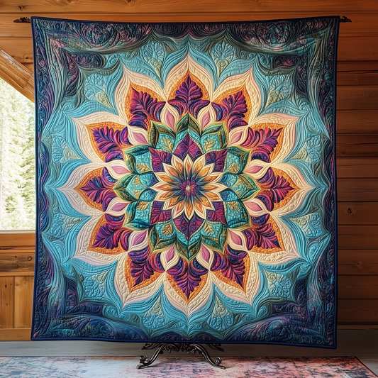 Blue Mandala Quilted Blanket GFTOTL888