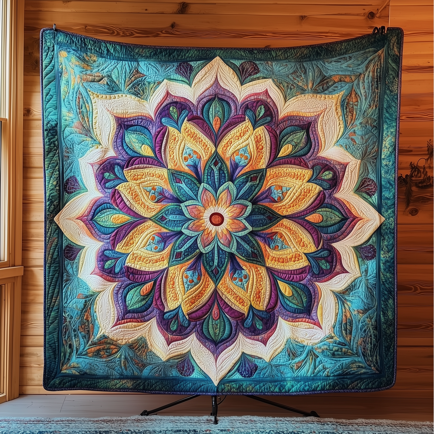 Blue Mandala Quilted Blanket GFTOTL889