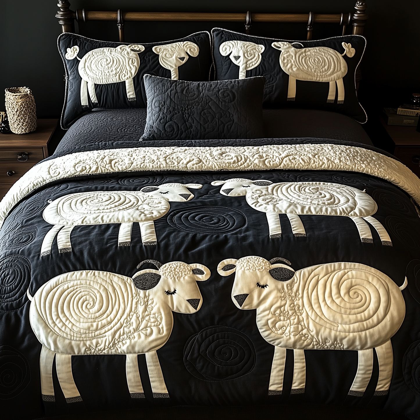 Swirls Sheep 3-Piece Quilted Bedding Set GFTOTL912