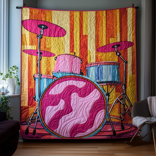 Just A Girl Who Loves Playing Drums Quilted Blanket GFTOTL962