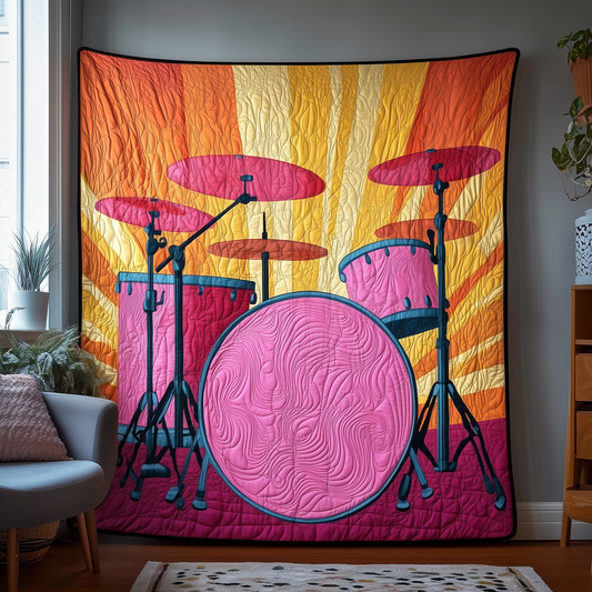 Just A Girl Who Loves Playing Drums Quilted Blanket GFTOTL963