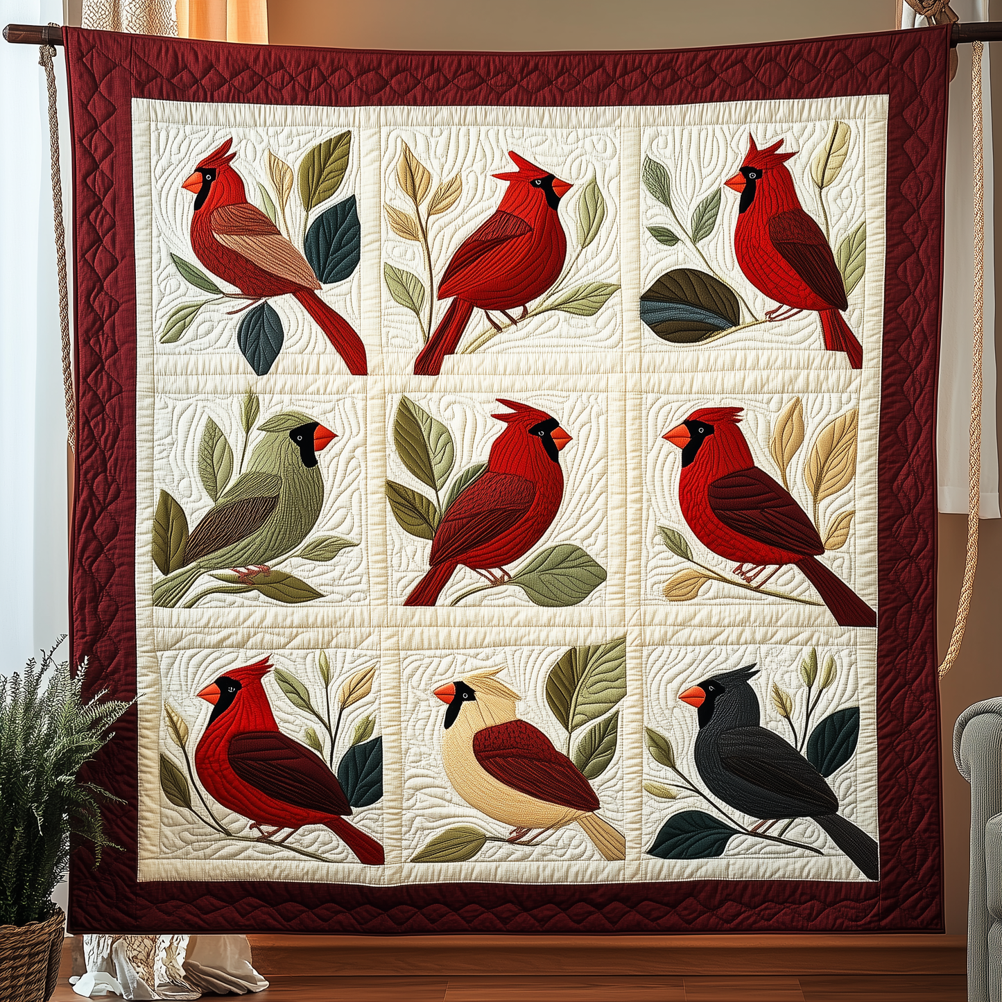 Cardinals Grid Quilted Blanket GFTOTP003