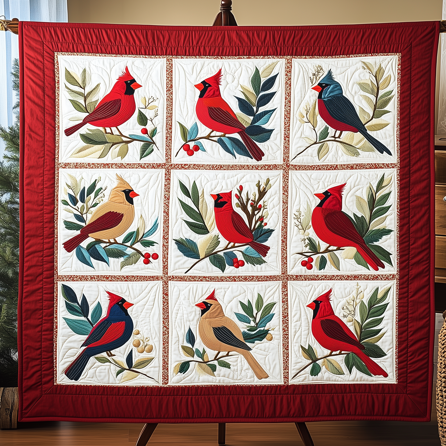 Cardinals Grid Quilted Blanket GFTOTP004