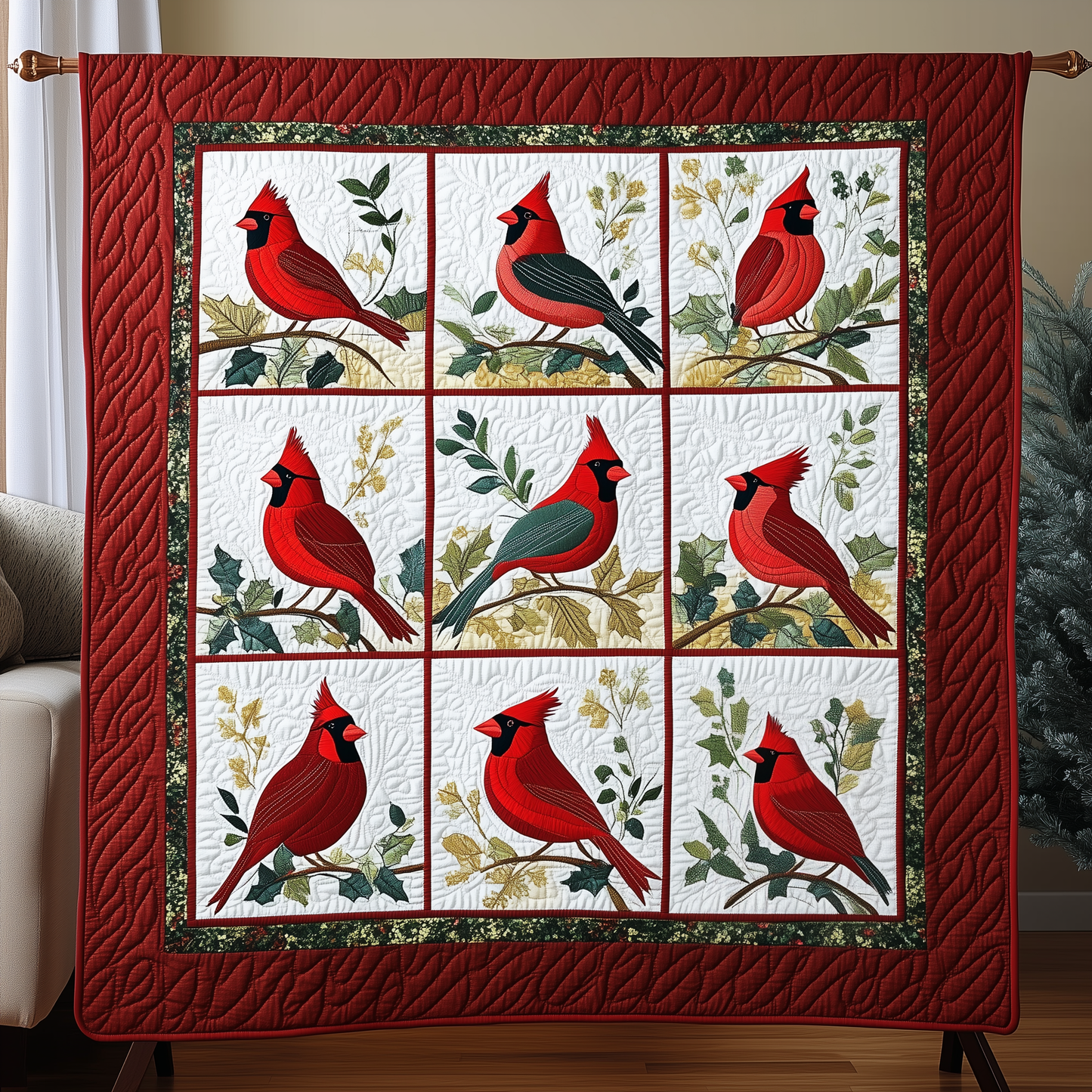 Cardinals Grid Quilted Blanket GFTOTP006