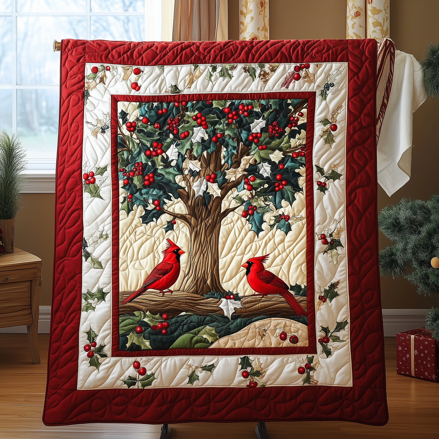 Red Cardinal Quilted Blanket GFTOTP011