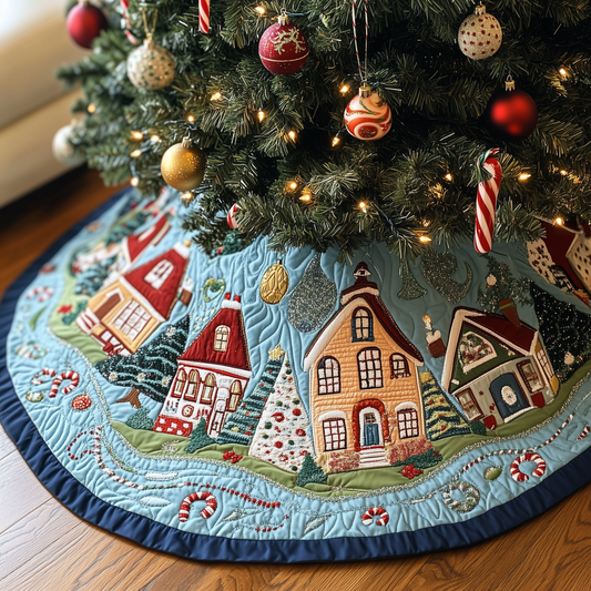 Christmas House Quilted Tree Skirt GFTOTP024