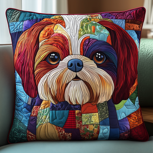 Adorable Shih Tzu Quilted Pillow Case GFTOTP1025