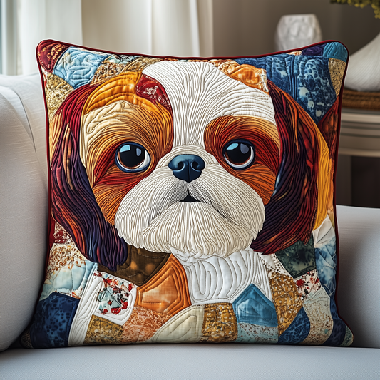 Adorable Shih Tzu Quilted Pillow Case GFTOTP1028