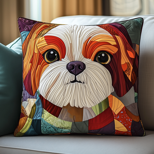 Adorable Shih Tzu Quilted Pillow Case GFTOTP1029