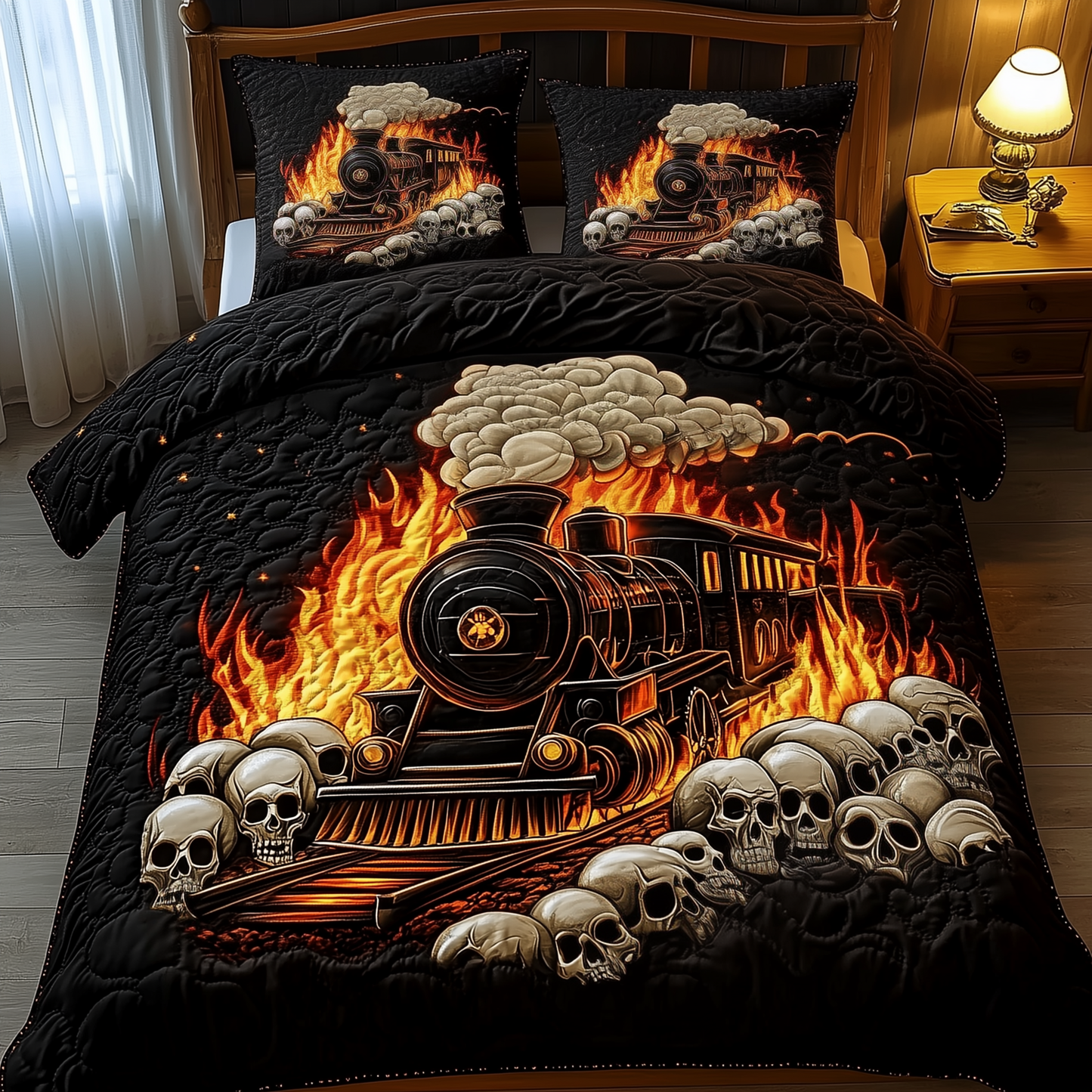 Train to the Skull Land 3-Piece Quilted Bedding Set GFTOTP1057