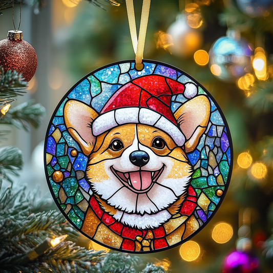 Christmas Corgi Mica Ornament GFTOTP1084