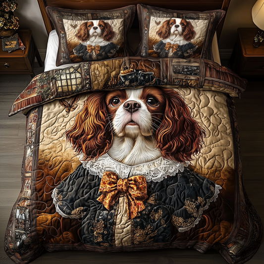 Cavalier King Charles Spaniel 3-Piece Quilted Bedding Set GFTOTP1112