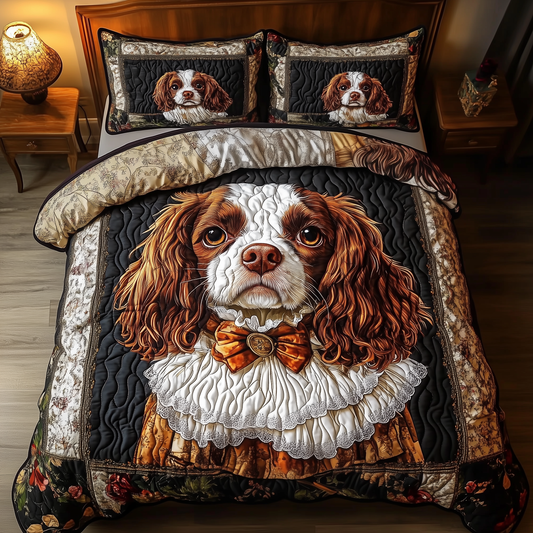 Cavalier King Charles Spaniel 3-Piece Quilted Bedding Set GFTOTP1113