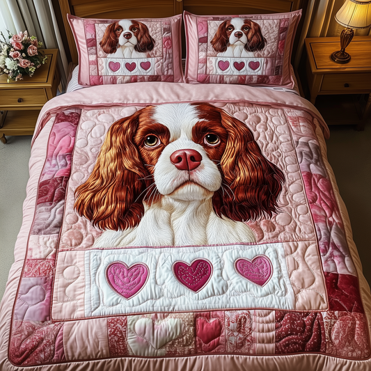 Cavalier King Charles Spaniel 3-Piece Quilted Bedding Set GFTOTP1115