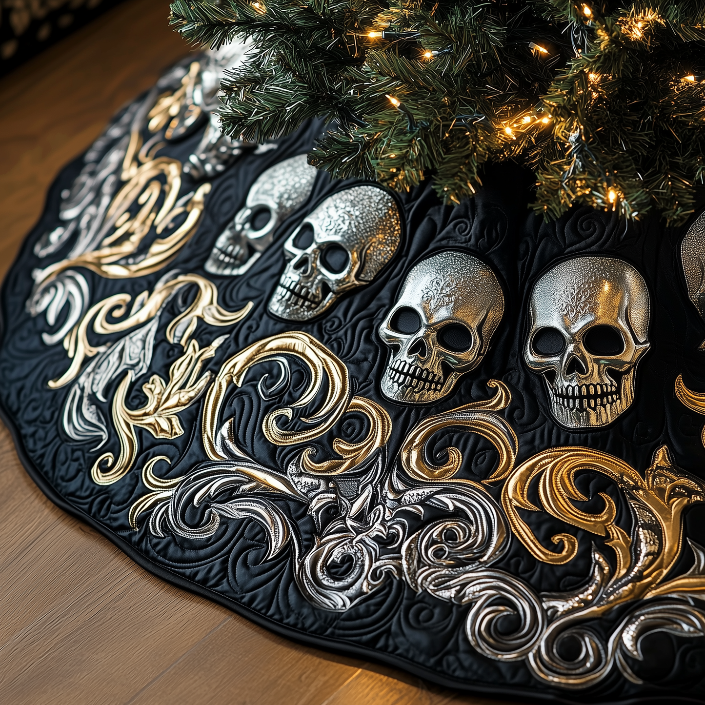 Elegant Skull Quilted Tree Skirt GFTOTP1156